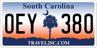 SC license plate OEY380