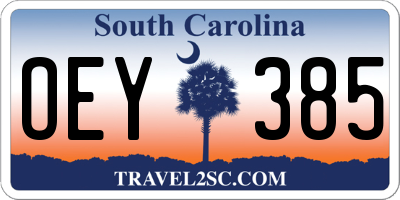 SC license plate OEY385