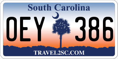 SC license plate OEY386