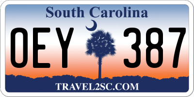 SC license plate OEY387