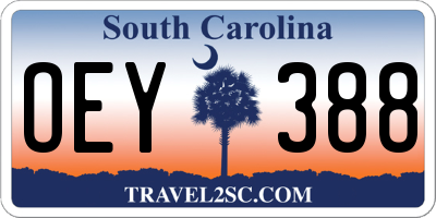 SC license plate OEY388