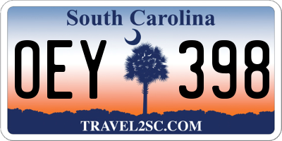 SC license plate OEY398