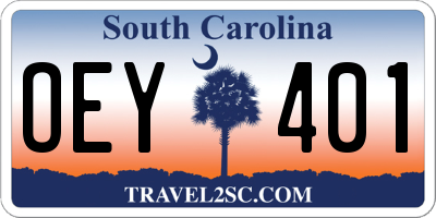 SC license plate OEY401
