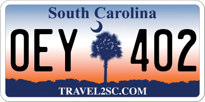 SC license plate OEY402