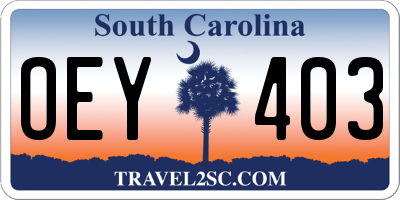 SC license plate OEY403