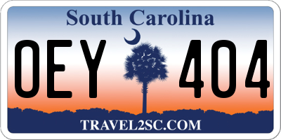 SC license plate OEY404