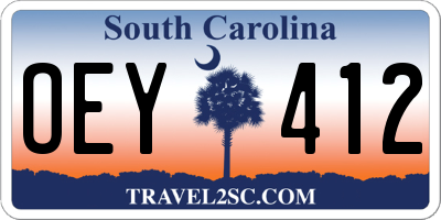 SC license plate OEY412