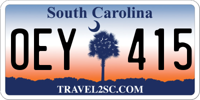 SC license plate OEY415