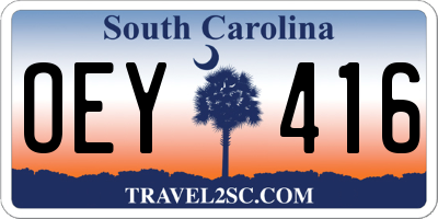 SC license plate OEY416
