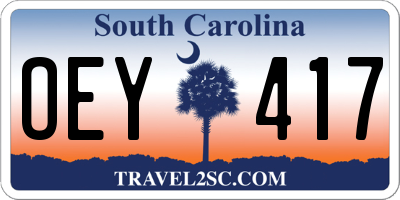 SC license plate OEY417