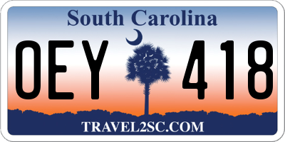 SC license plate OEY418