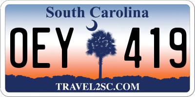 SC license plate OEY419