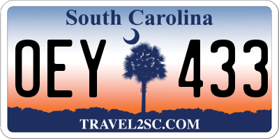 SC license plate OEY433