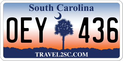 SC license plate OEY436