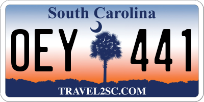 SC license plate OEY441