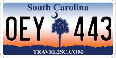 SC license plate OEY443