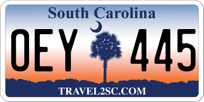 SC license plate OEY445