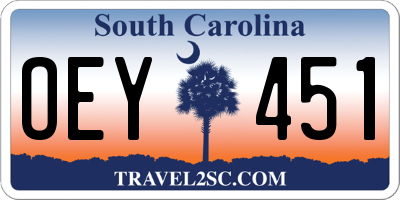 SC license plate OEY451