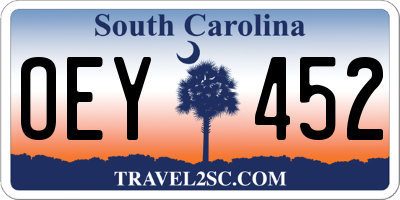 SC license plate OEY452