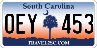 SC license plate OEY453