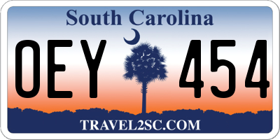 SC license plate OEY454
