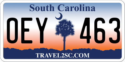 SC license plate OEY463