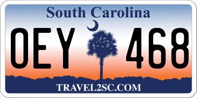 SC license plate OEY468