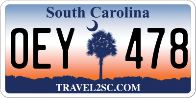 SC license plate OEY478