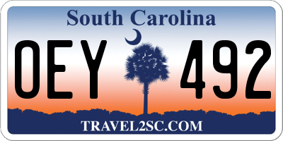 SC license plate OEY492