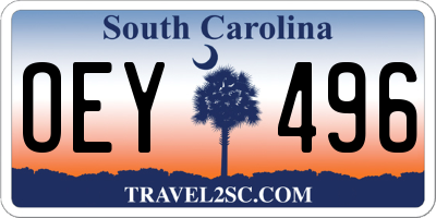 SC license plate OEY496