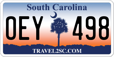 SC license plate OEY498