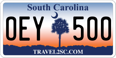 SC license plate OEY500