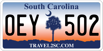 SC license plate OEY502