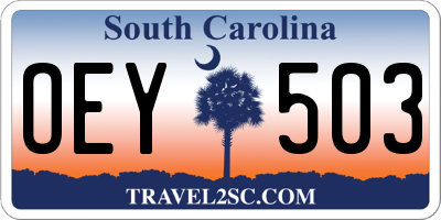 SC license plate OEY503