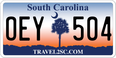 SC license plate OEY504
