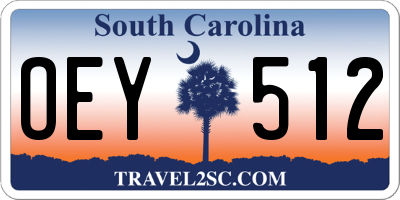 SC license plate OEY512