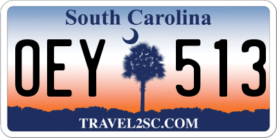 SC license plate OEY513