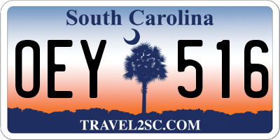 SC license plate OEY516