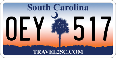 SC license plate OEY517