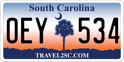 SC license plate OEY534