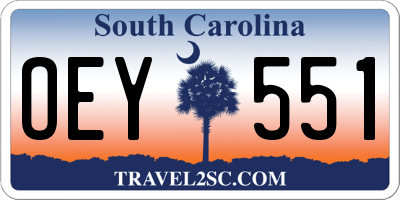 SC license plate OEY551