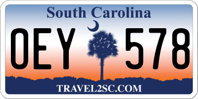 SC license plate OEY578