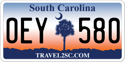 SC license plate OEY580