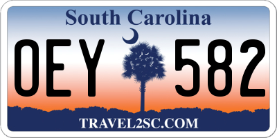 SC license plate OEY582