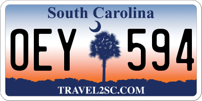 SC license plate OEY594