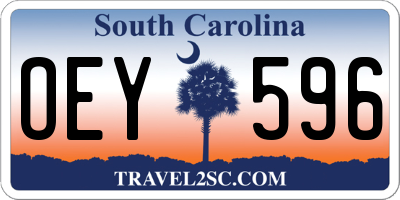 SC license plate OEY596