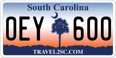 SC license plate OEY600