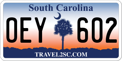 SC license plate OEY602