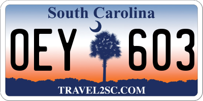SC license plate OEY603