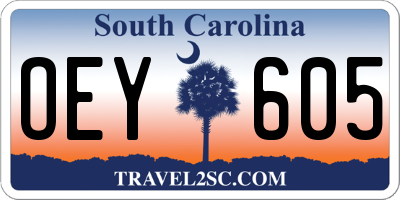 SC license plate OEY605